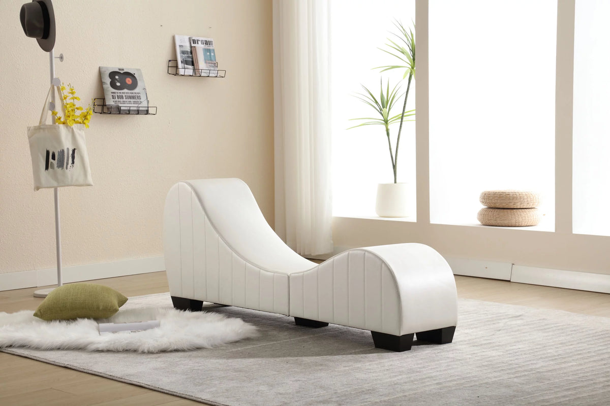Faux Leather Curved Chaise Lounge B660454