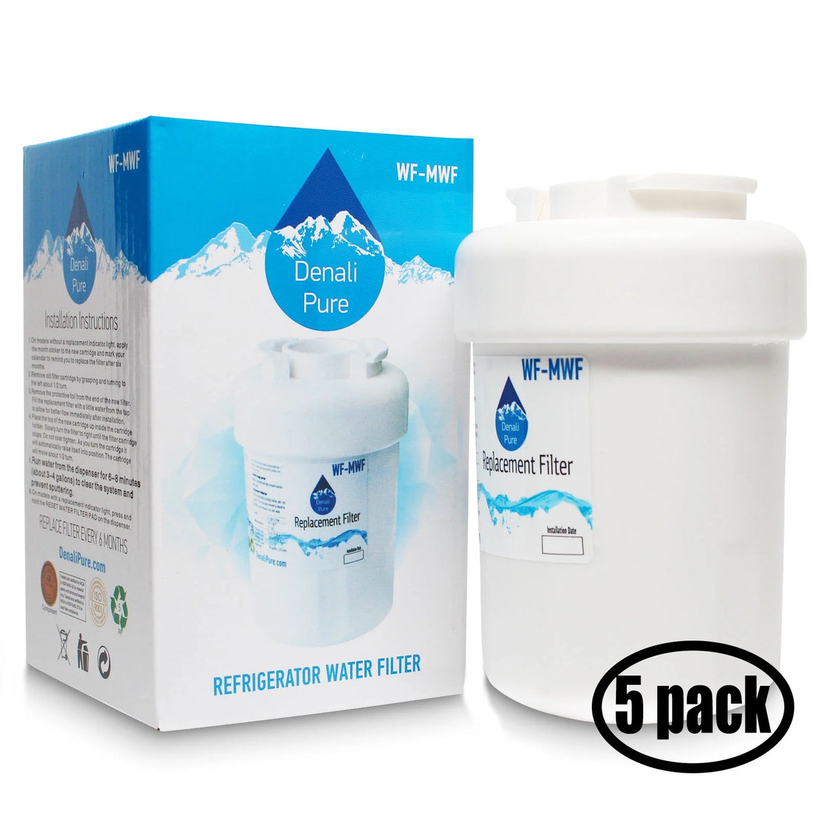 5-Pack Replacement Refrigerator Water Filter Cartridge H55214
