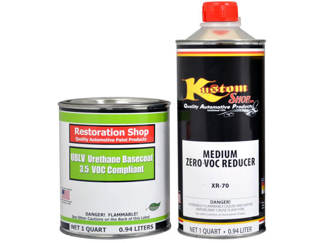 Silver Blue Metallic Low VOC Urethane Basecoat Clearcoat Car Paint Quart Kit P37022