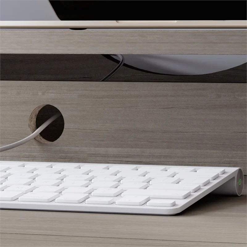 Contemporary Gray Engineered Wood Computer Desk M927504