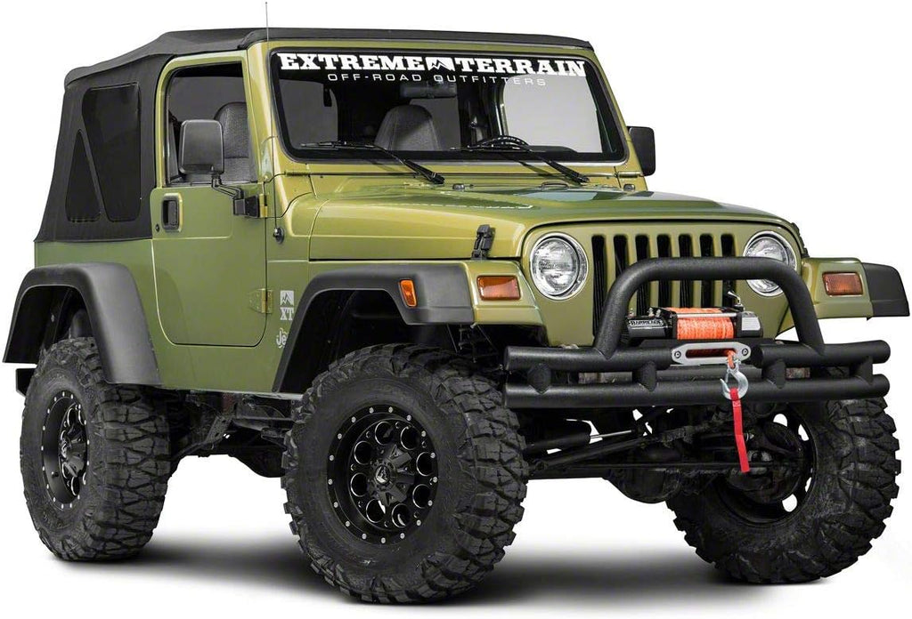 Textured Black Tubular Front Bumper with Winch Cutout P732648