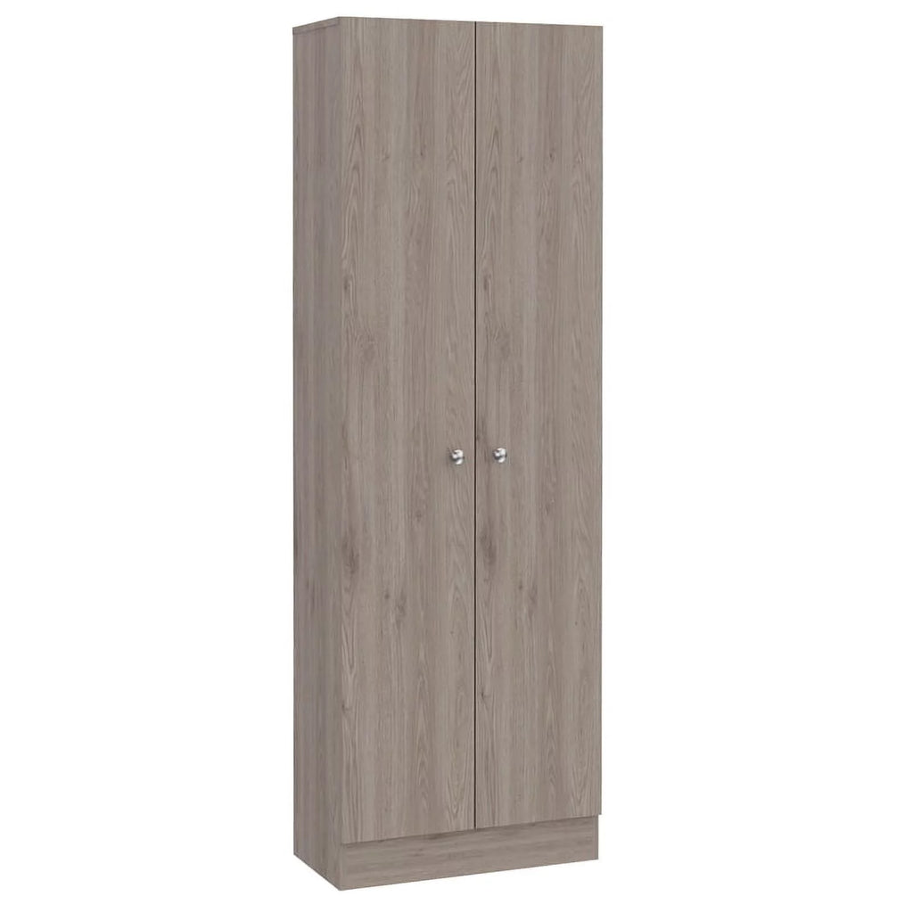 2 Piece Wood Two-Door Pantry Cabinet Set in Light Gray N717561
