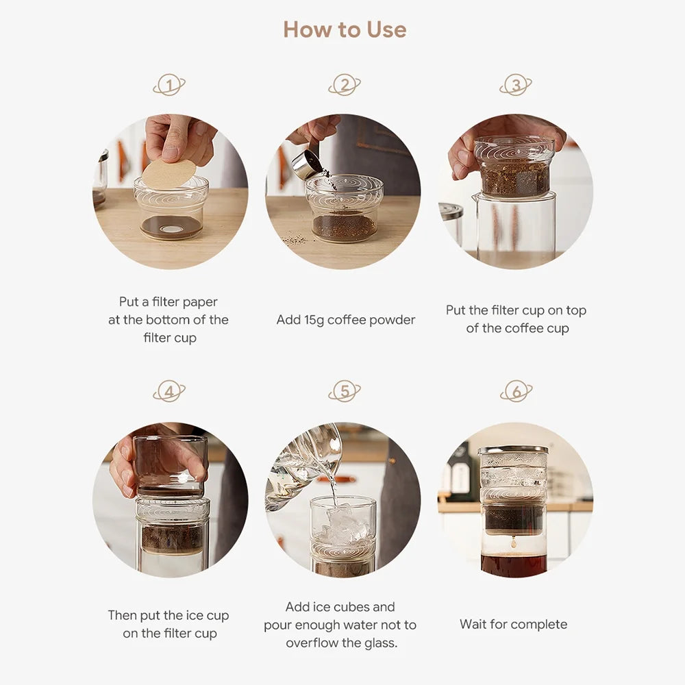 Cold Brew Coffee Maker, Borosilicate Glass Dripper, 300ml K554